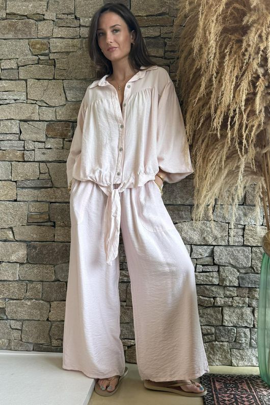 Basso Tie Smock Blouse Seashell